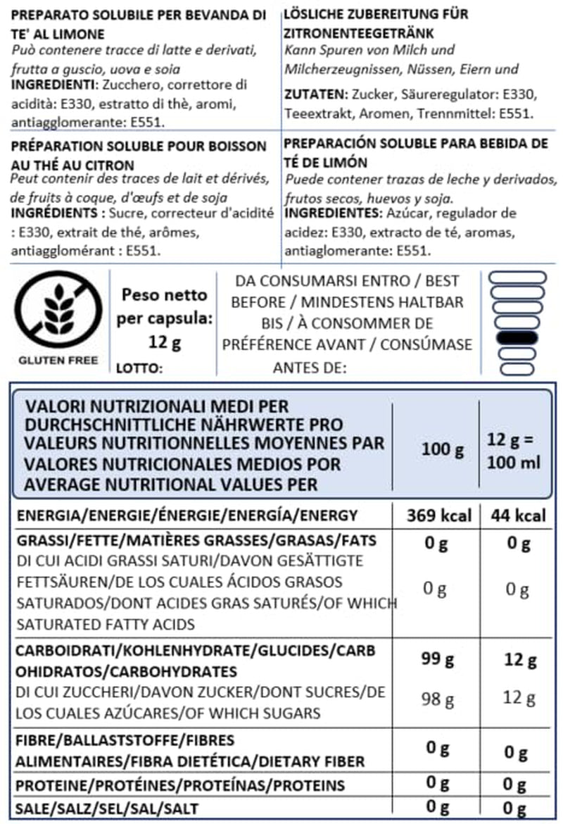 Caffè Vulcanus - 60 capsule amestec de ceai, aromă: ceai englezesc, ceai de piersici, ceai de lămâie și ceai de fructe de pădure - capsule compatibile cu Nescafe Dolce Gusto