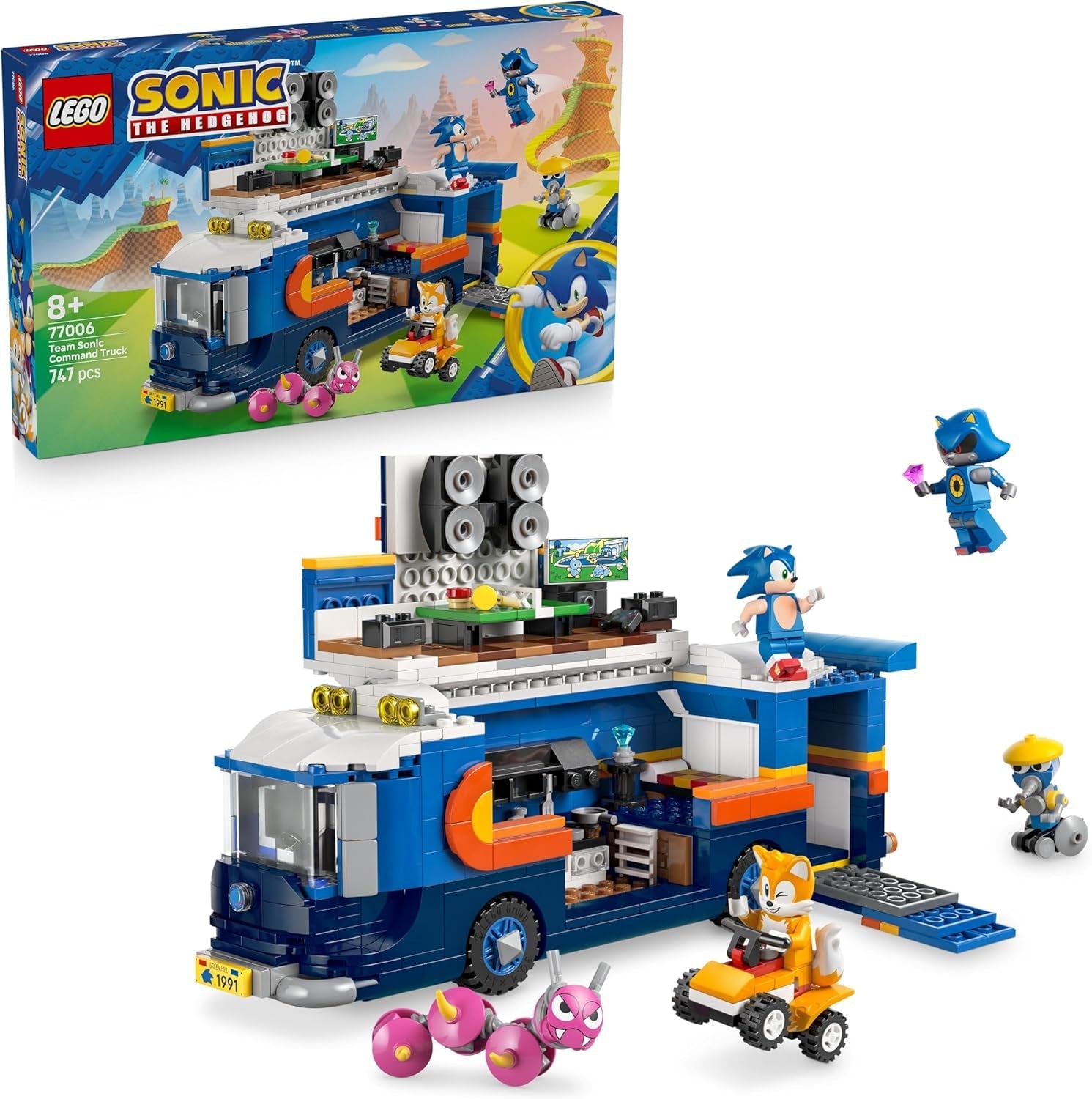 LEGO Sonic the Hedgehog Knuckles vs. Dr. Eggmans Egg Crusher Mech - Kreatives Spielzeug mit 2 Minifiguren, Ringe & Chaos Emeralds - Gamer Geschenk Jungen & Mädchen ab 8 Jahren - 77005