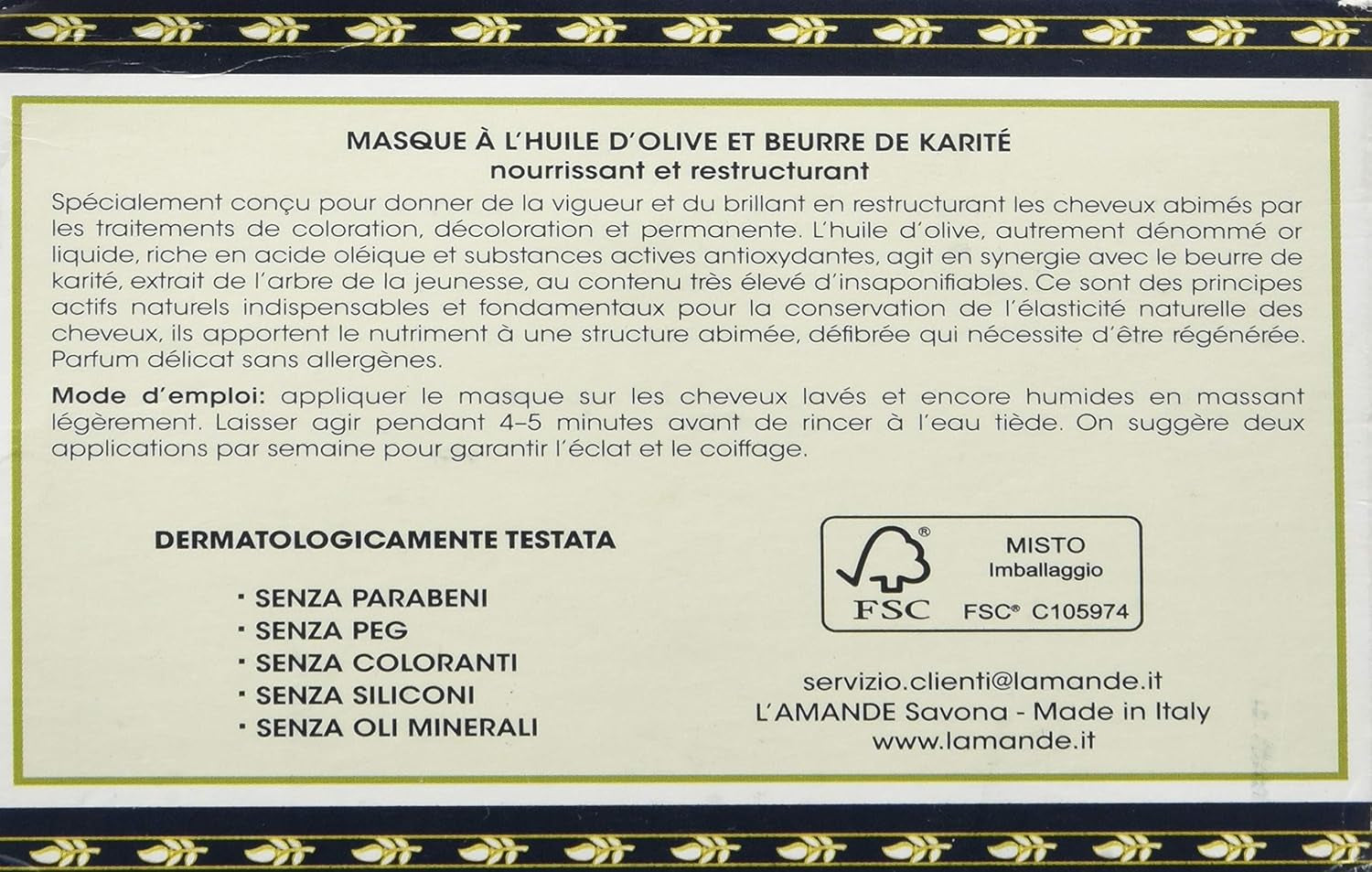 Mască de față cu ulei Oliva - 300 ml Masca de par Naty Shop