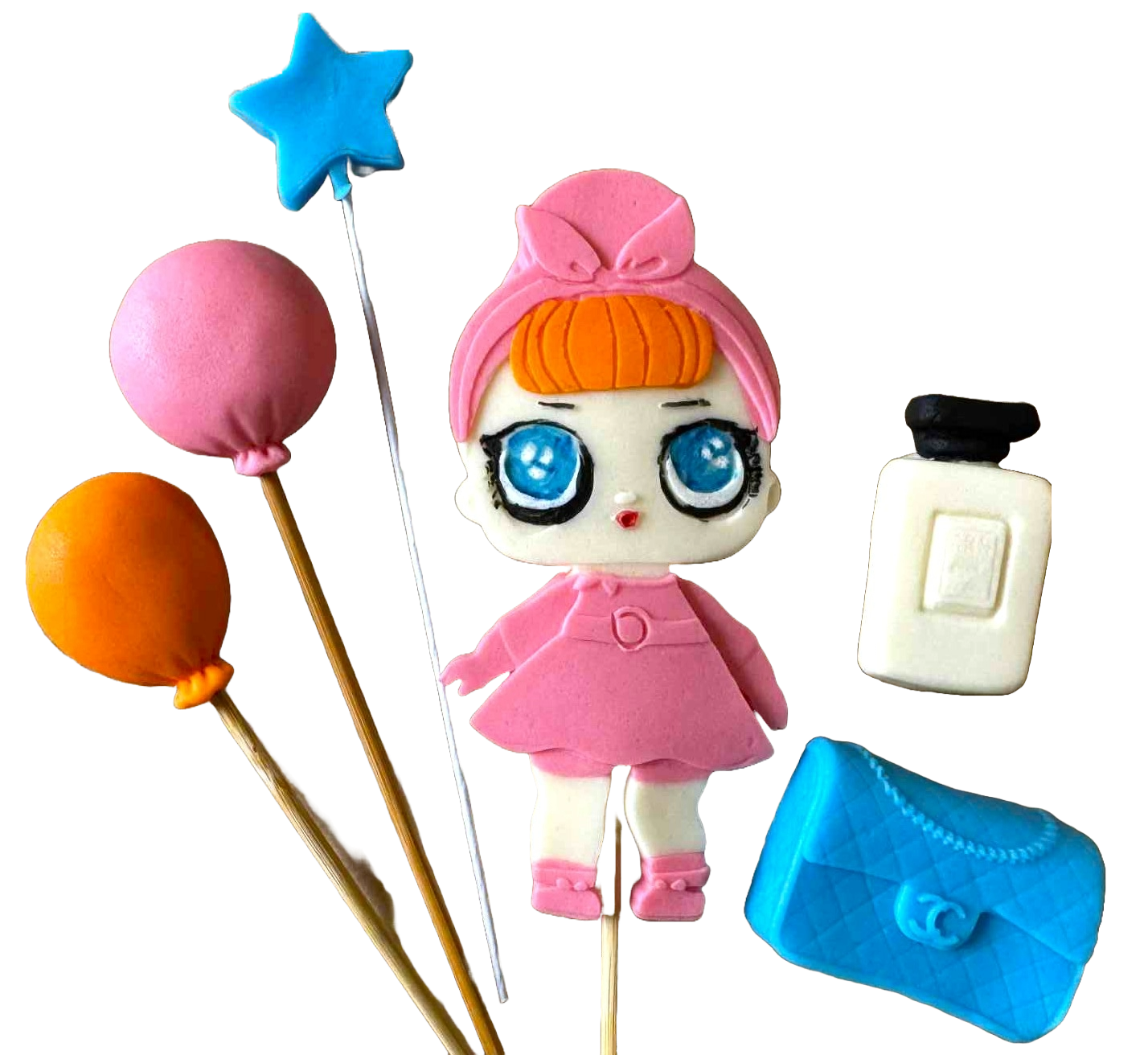 Set decoratiuni comestibile, Papusa LOL Decoratiuni din Pasta de Zahar Nati Shop