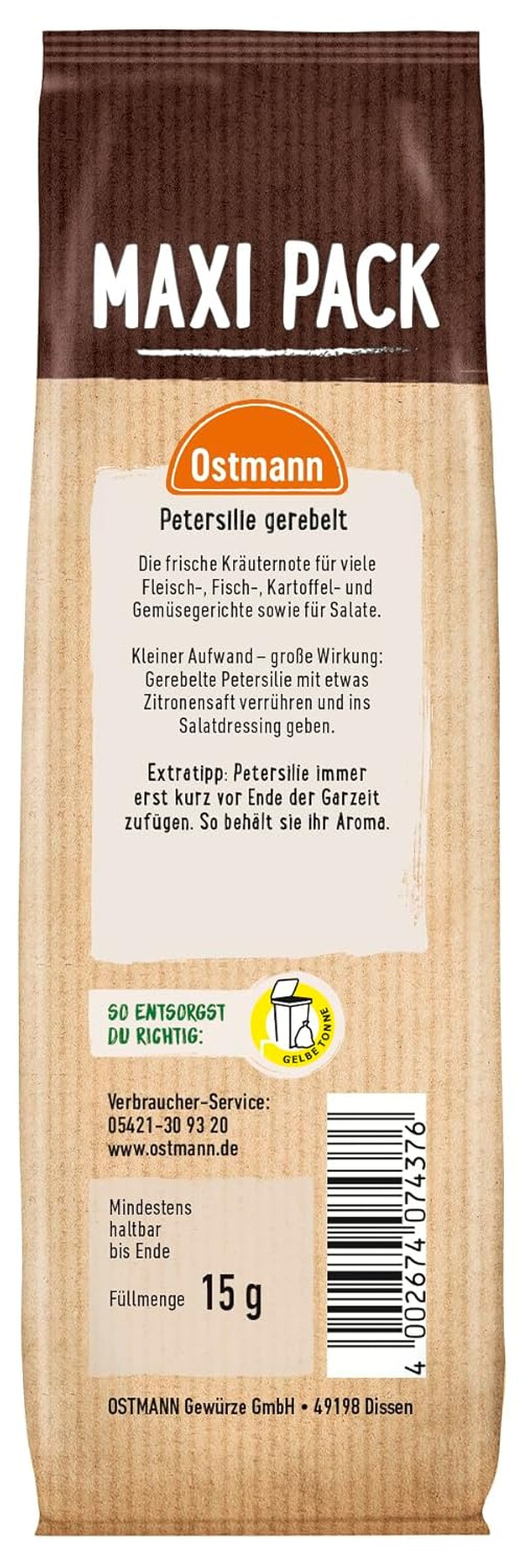 Ostmann Gewürze - Parsilie gerebelt | 15 g nel Vorteilsbeutel