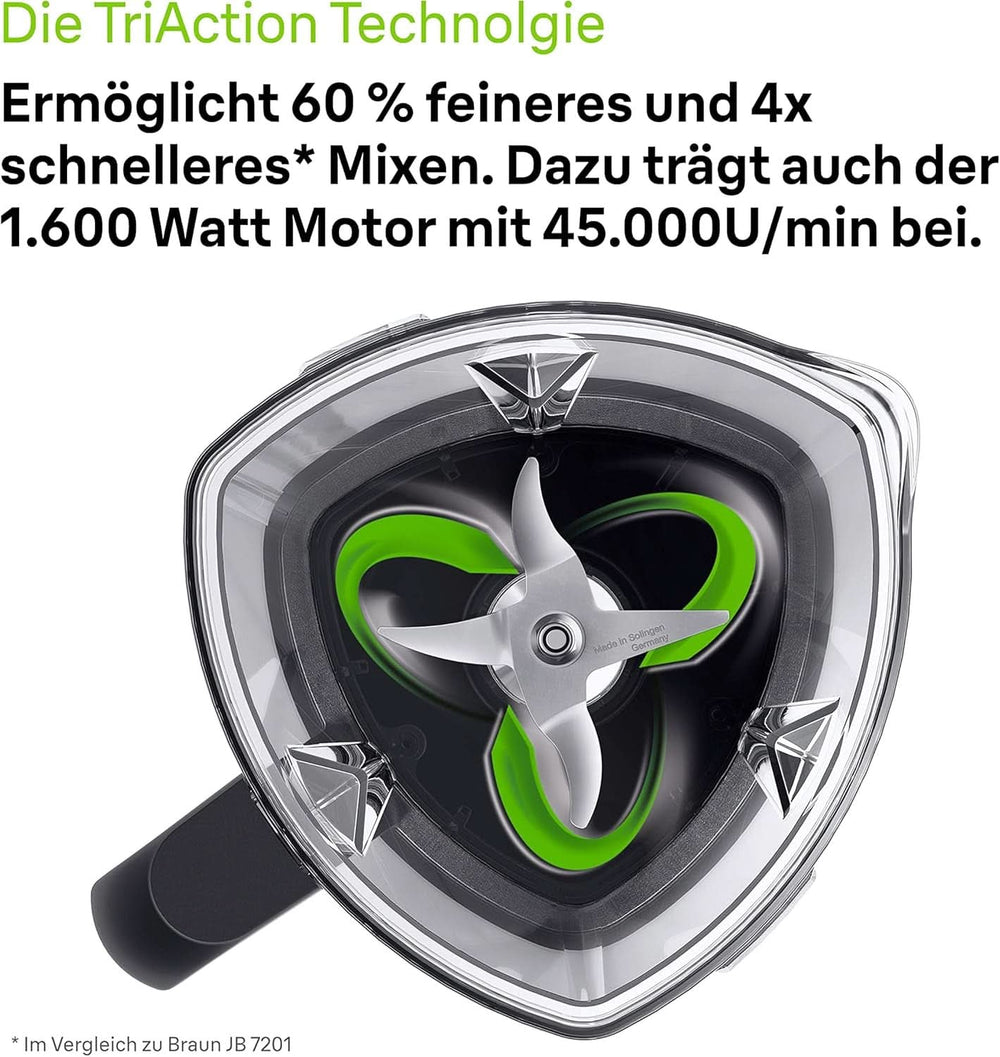 Braun Hochleistungsmixer Powerblend 9 JB9040 – Standmixer Mit Glas-Mixkrug, 18 Mixprogramme, 10 Geschwindigkeiten + Pulsefunktion, Heiße Suppen Funktion, Reinigungsprogramm, Stampfer, 1600 W, Schwarz Kitchen Naty Shop