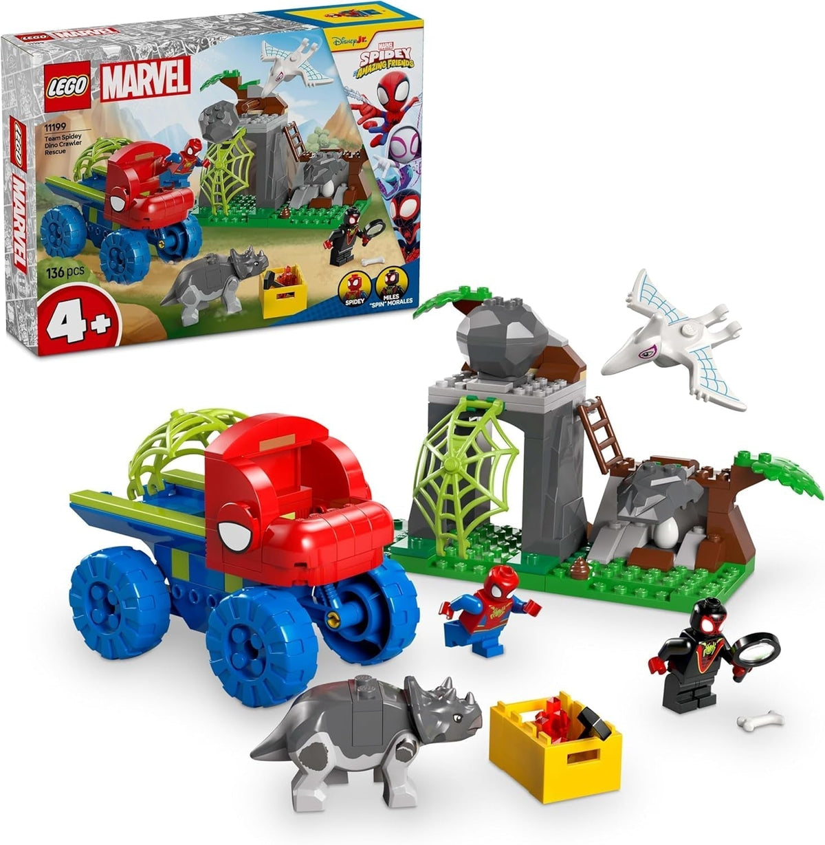 LEGO Marvel La squadra di Spidey in missione di salvataggio nel camion Dino Auto da supereroe costruibile Set avventura per bambini 4+ Spidey e i suoi super amici 11199 Set da costruzione Acquista il titolo predefinito del LEGO-Store