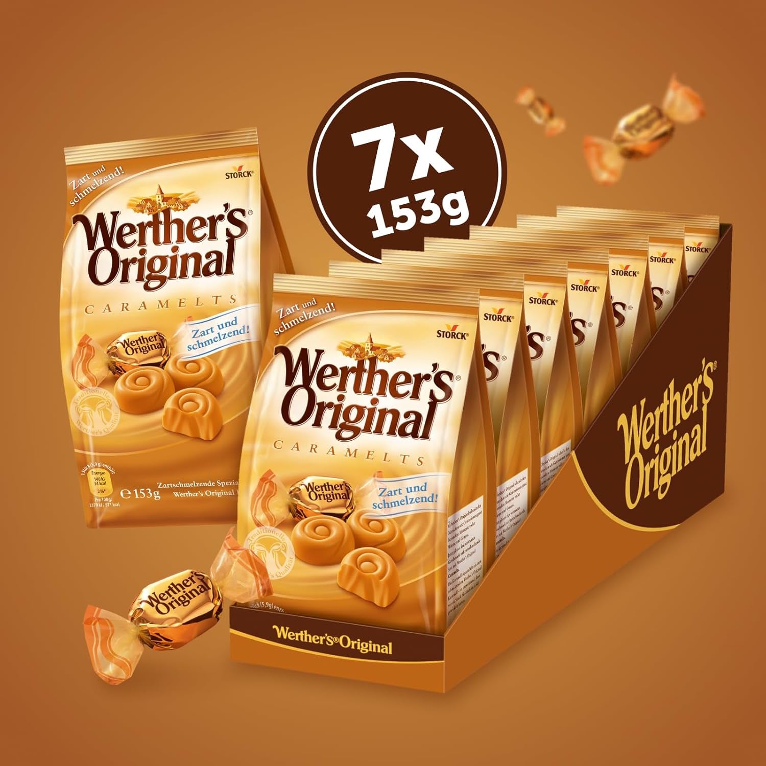 Caramelle – 2 x 7 x 153g (14 x 153g) – Caramelle caramellate che si sciolgono in bocca