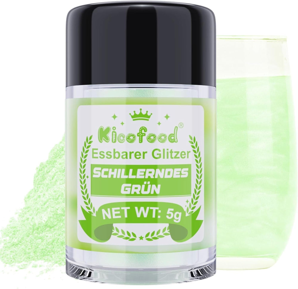 Kicofood, glitter commestibili, 5 grammi, vari colori Glitter Naty Shop Verde cangiante