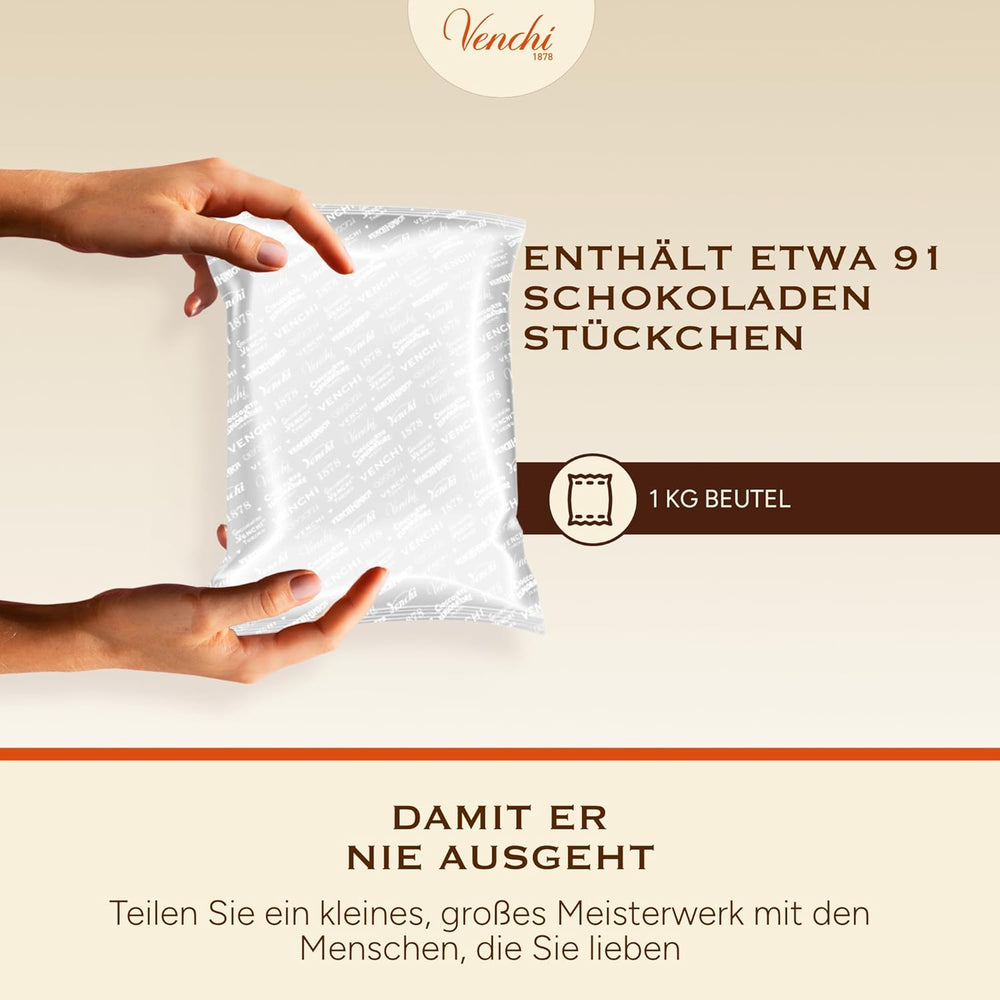 Venchi - Cremino Cioccolato Nero Extra - Cioccolato fondente con pasta di mandorle e "Nocciola di bosco Piemonte IGP", 1 kg, senza glutine, senza coloranti e senza conservanti