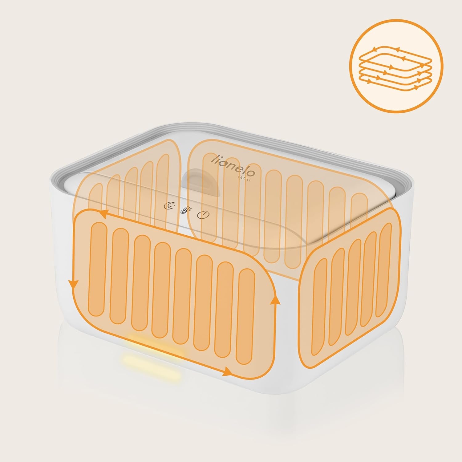 Lionelo BABYBLISS 20W Scalda salviette umidificate e asciugamani piccoli, 20W per neonati, luce notturna integrata, 3 impostazioni di calore, pannello touch, mantiene le salviette umide