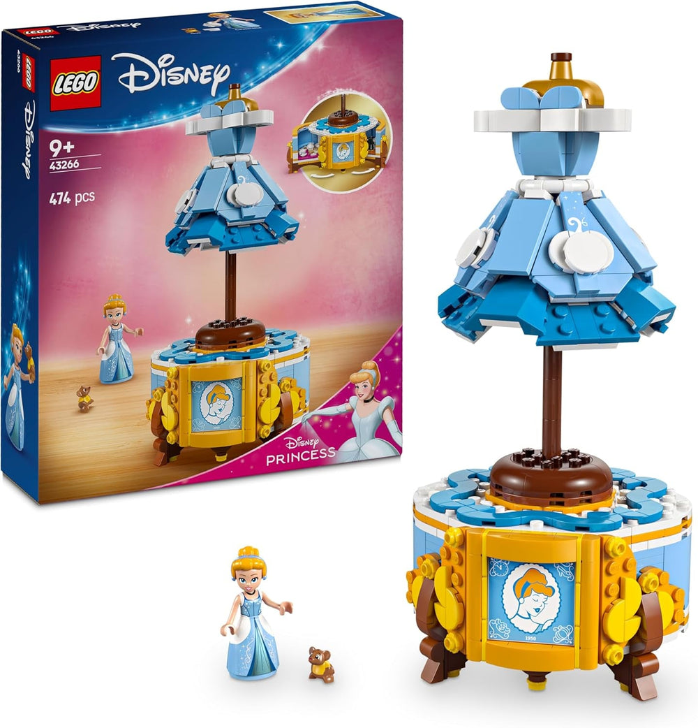 LEGO ǀ Disney Princess Cinderellas Kleid, Spielzeug für Jungen und Mädchen ab 9 Jahren - Inkl. EIN Kleiderständer, Cinderella Mini-Puppe und Maus Figur - Kreatives Spielset 43266