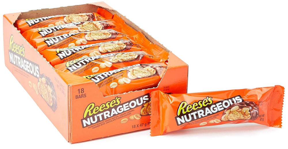 Nutrageous Peanut Butter - Barrette di cioccolato al burro di arachidi: 18 pezzi (18 x 47g)