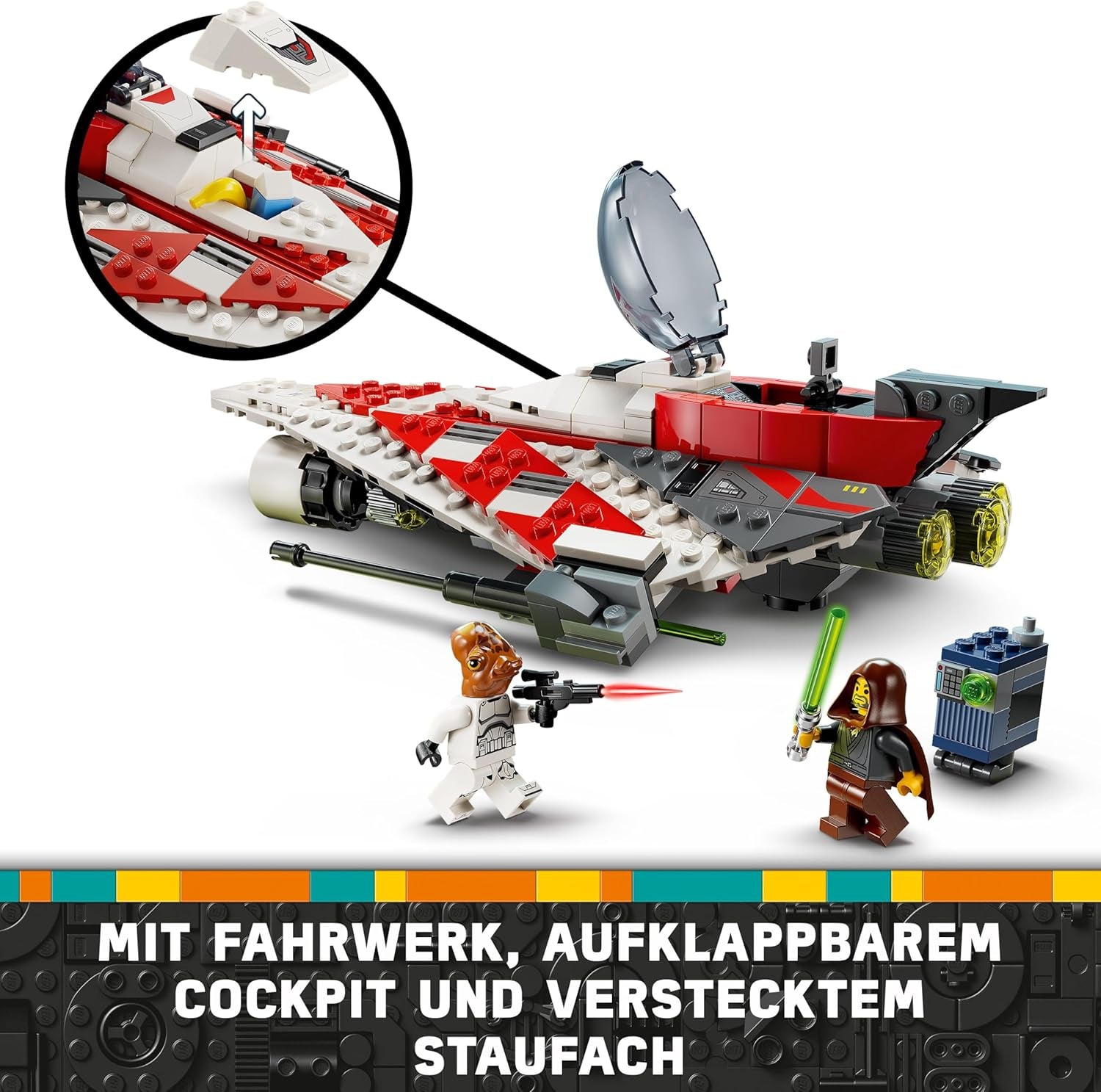 LEGO Star Wars Jedi Bobs Sternjäger, Bauspielzeug, Spielzeug-Sternenschiff Steinen, beliebter Charakter, Geburtstagsgeschenk für Jungen, Mädchen und alle Fans ab 8 Jahren 75388