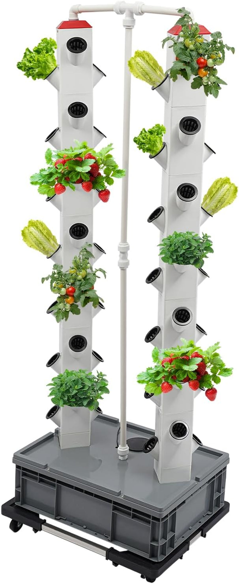 Sistema di coltivazione idroponica da 56 capsule - Torre idroponica verticale con serbatoio dell'acqua da 30 litri, Sistema di coltivazione idroponica da giardino, Kit di coltivazione aeroponica per erbe, frutta e verdura