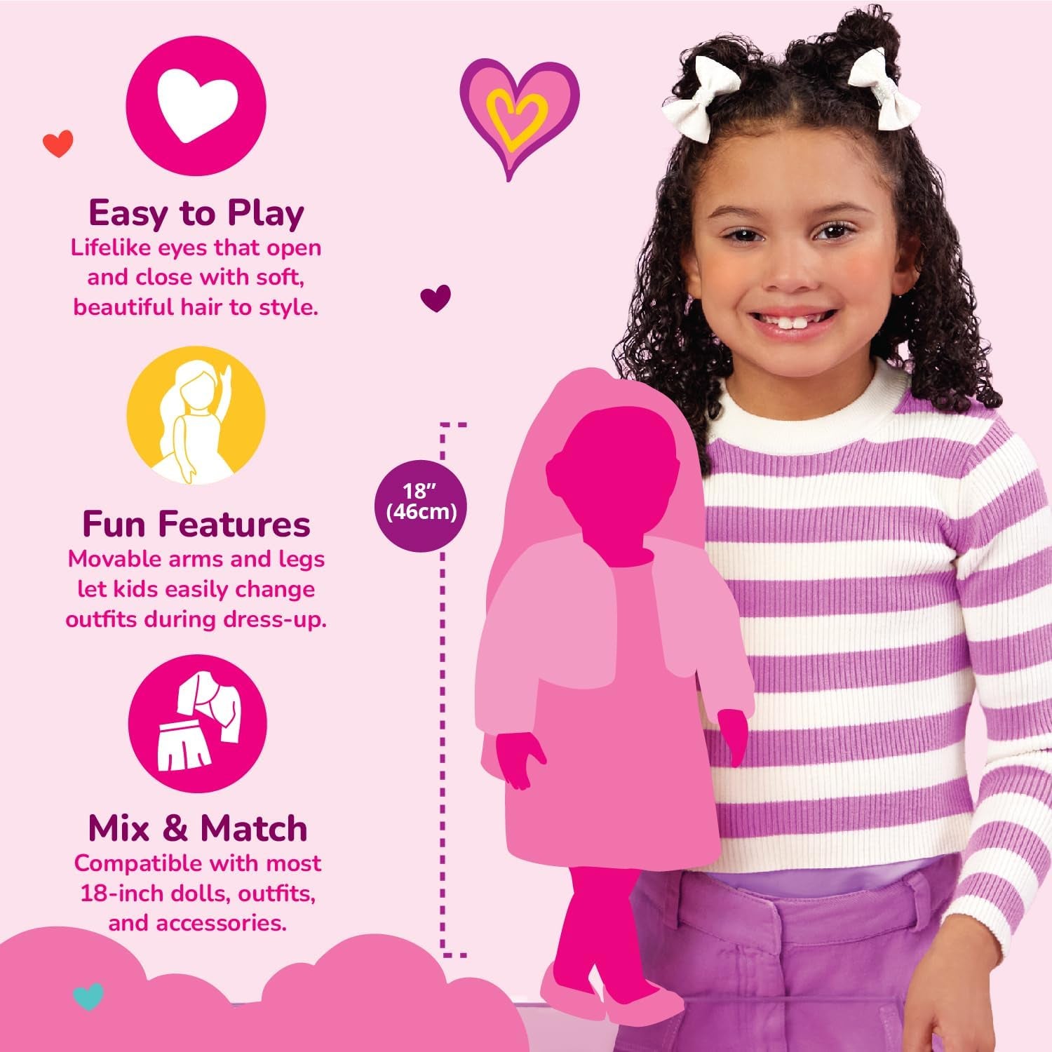 Our Generation – Milo – Păpușă băiat 46 cm – Ochi căprui realiști și păr castaniu creț – Bagaj cu roți și accesorii de călătorie – Joc de simulare – Jucărie pentru copii cu vârsta de 3 ani și peste