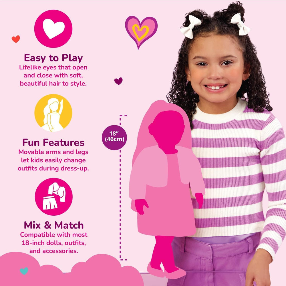 Our Generation - Lalia - 46 cm-Zuckerfee Puppe - Lebensechte Blaue Augen & langes Blondes Haar - Pinkes Ballettkleid, Tiara & Zauberstab Zubehör - Spielzeug für Kinder ab 3 Jahren