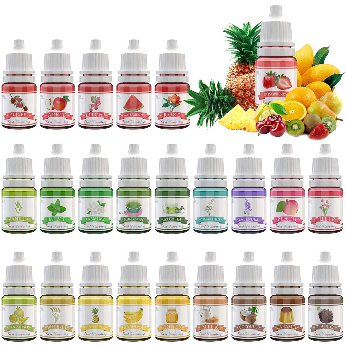 Set di 24 aromi alimentari concentrati, 24 x 6 ml Titolo predefinito di Flavours Naty Shop