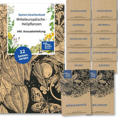 Magic Garden Seeds - Set di semi di piante medicinali dell'Europa centrale - 12 varietà tradizionali di piante medicinali popolari - Varietà antiche - Accessori da giardino - Semi di piante - Regalo per gli amanti del giardino