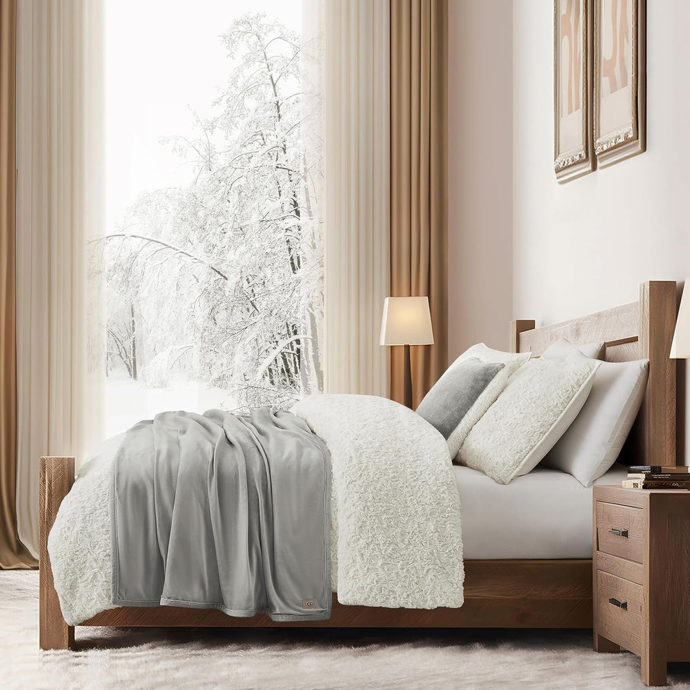 UGG 01465 Bliss Sherpa Coperta da tiro Completamente reversibile per divano o letto Lavabile in lavatrice Facile da pulire Coperte di lusso di grandi dimensioni in morbido peluche 178 x 127 cm Seal Naty Shop Piumini e trapunte