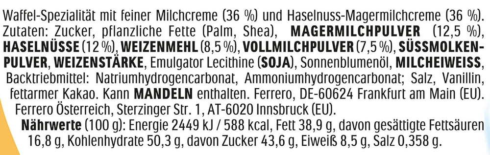 Kinder Happy Hippo Hazelnut - Specialità Wafer Croccanti con Crema di Latte e Nocciole - Dolci di Carnevale e Martedì Grasso - 1 confezione contenente 5 barrette individuali da 20,7g ciascuna