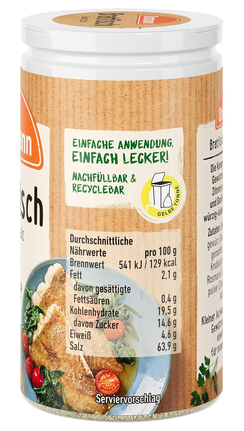 Ostmann Gewürze - Bratfisch Gewürzsalz | Nachfüllbare & Recyclable Verpackung | 50 g in Der Streudose