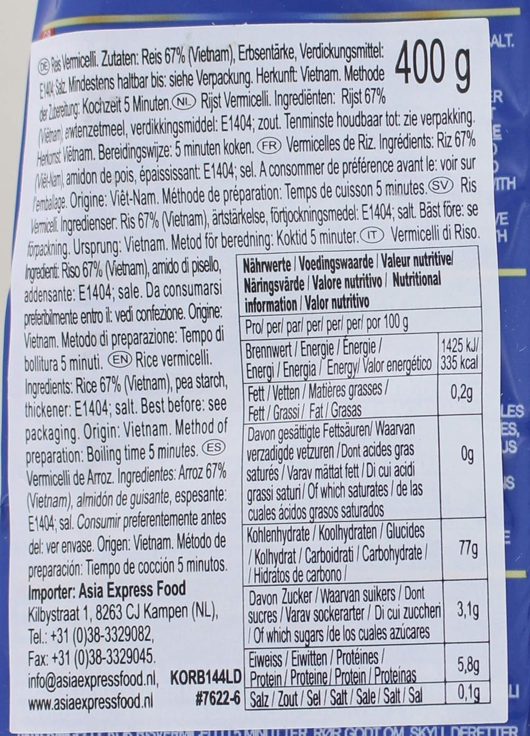 ACECOOK - O Vermicelli di Riso - (1 X 400 GR)