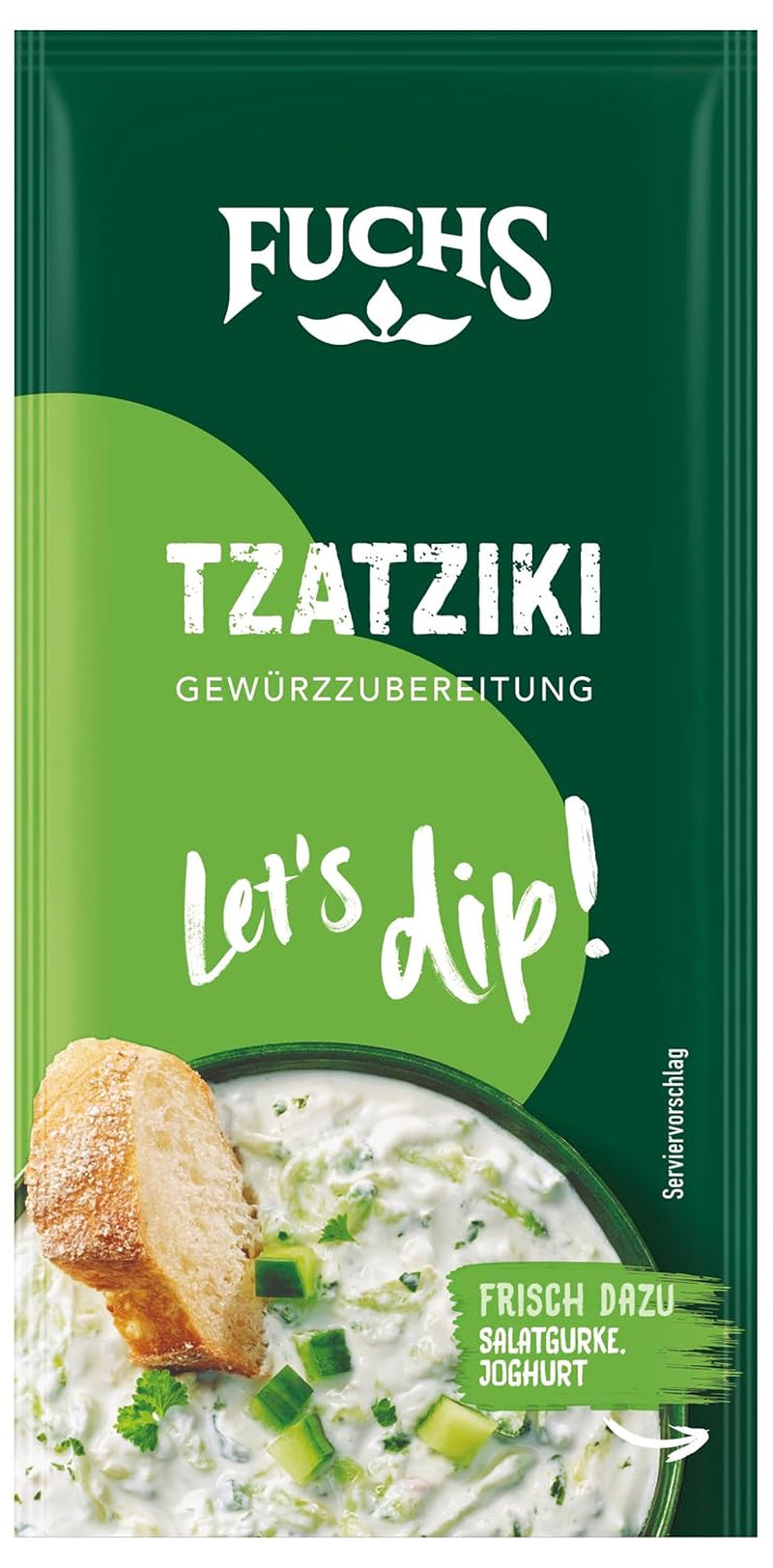 Fuchs Gewürze - Immergiamoci! Tzatziki Gewürzzubereitung, Gewürz für die Zubereitung von griechischem Tzatziki, 10 g nella busta