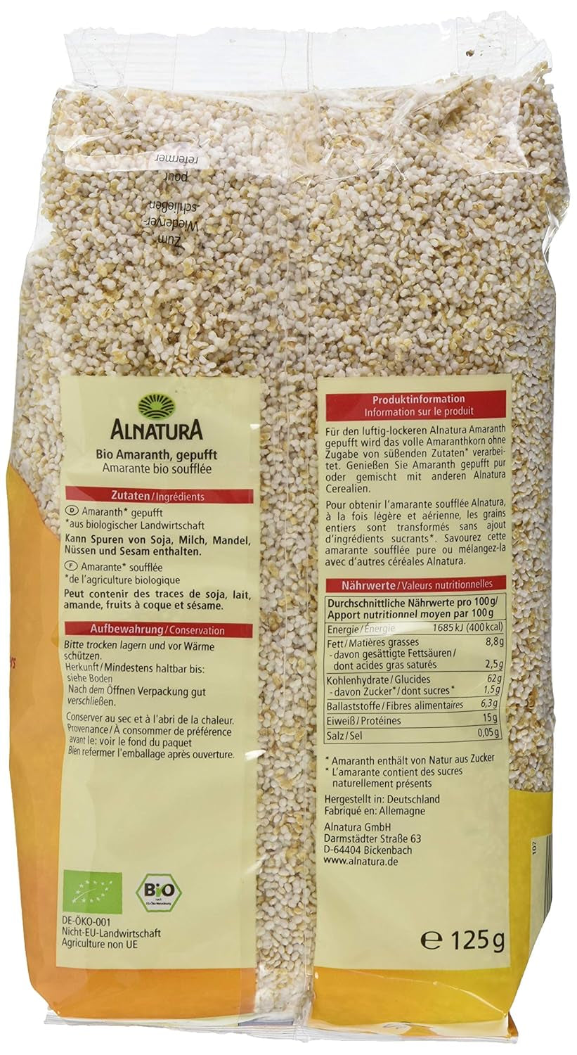 Amaranto espanso biologico, 125g