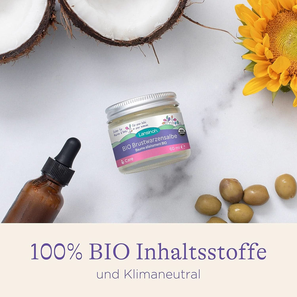 Lansinoh BIO Brustwarzensalbe, 60 Ml - Natürliche Pflege Empfindlicher Brustwarzen Und Trockener Haut - Klimaneutral Accessori Alimentazione e Allattamento Baby Naty Shop