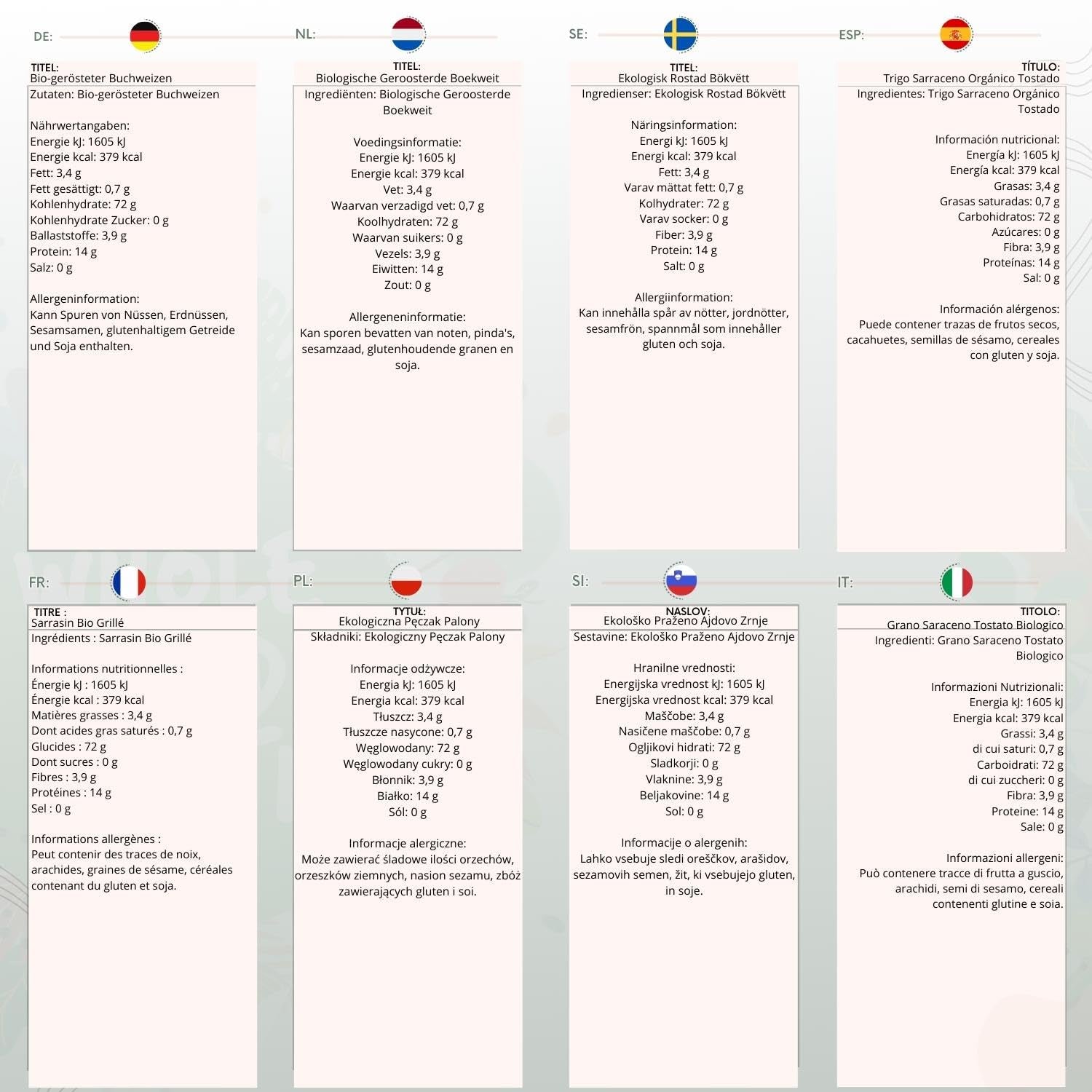 Grano saraceno tostato biologico Wholefood Earth, 1 kg