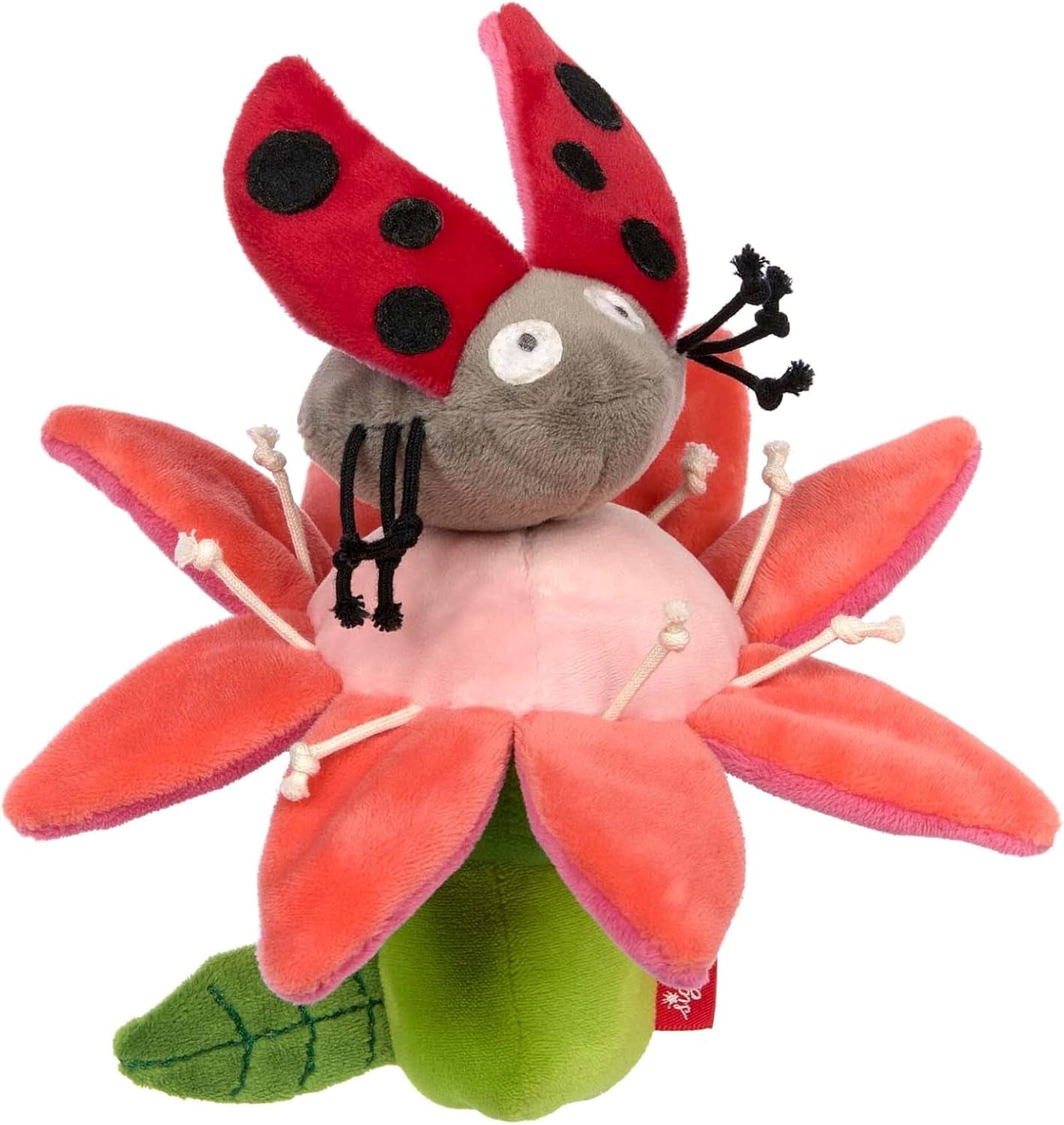 SIGIKID 42613 Zornăitor floare și albină PlayQ fete și băieți jucărie pentru copii recomandată de la 3 luni multicolor Jucarii Bebe Naty Shop Multicolor/ ladybird