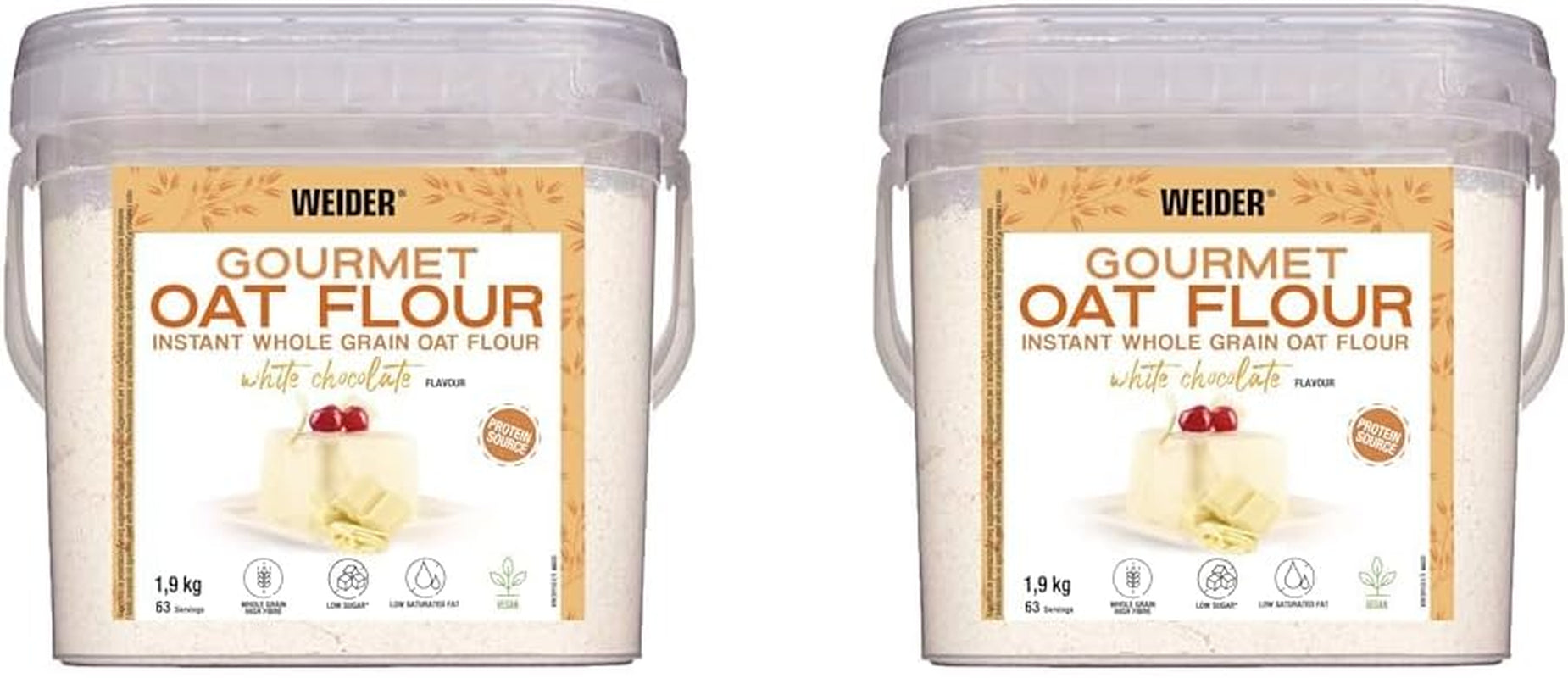 Weider Gourmet Farina d'Avena (1,9 kg) gusto brownie. Farina d'avena integrale. Fonte proteica a basso contenuto di zuccheri.