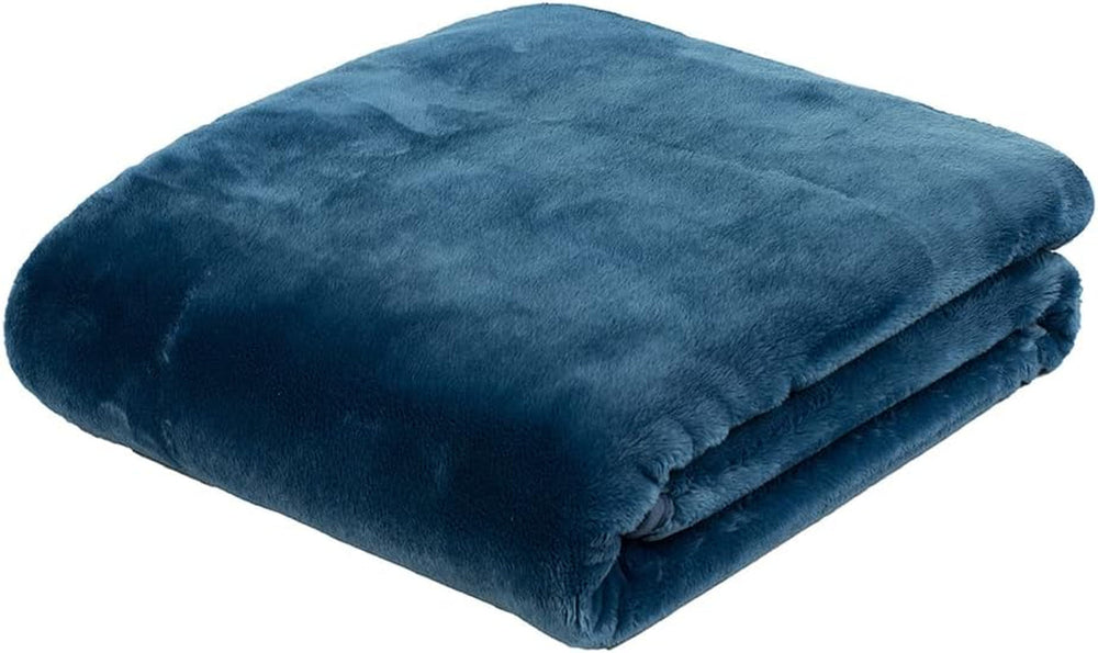 Gözze - Comoda coperta Premium Cashmere-Feeling, 500 G/M², 180 X 220 cm - senape Letti e coperte Besuche den Gözze-Store Blu 220 X 240 cm