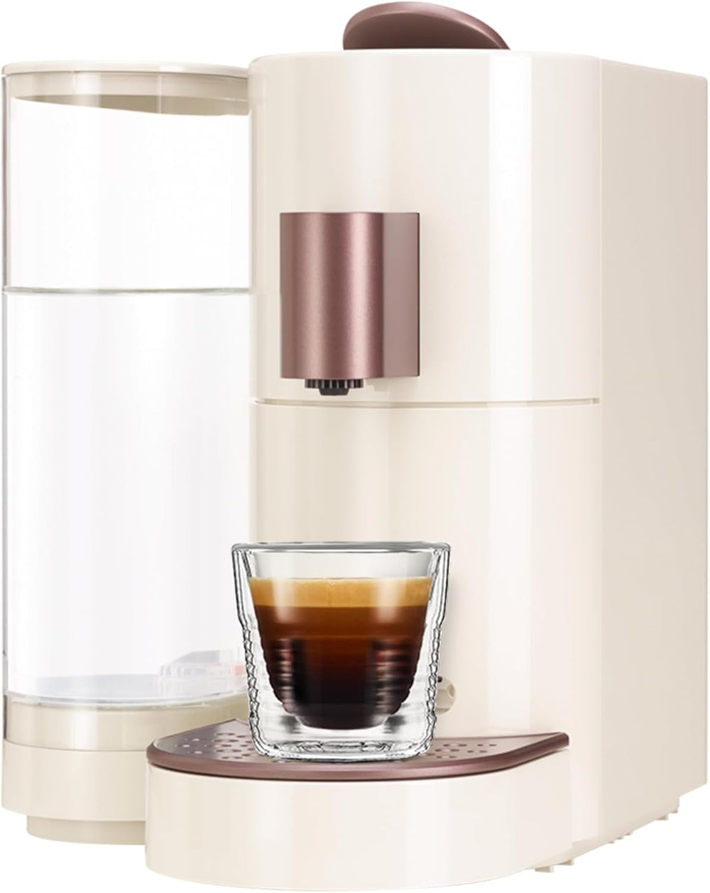 Espressor cu capsule K-FEE TWINS II pentru cafea, ceai și cacao | Espressor pentru cești mari | Încălzire rapidă | Rezervor de apă de 2,3 l | 19 bar | Negru-cupru