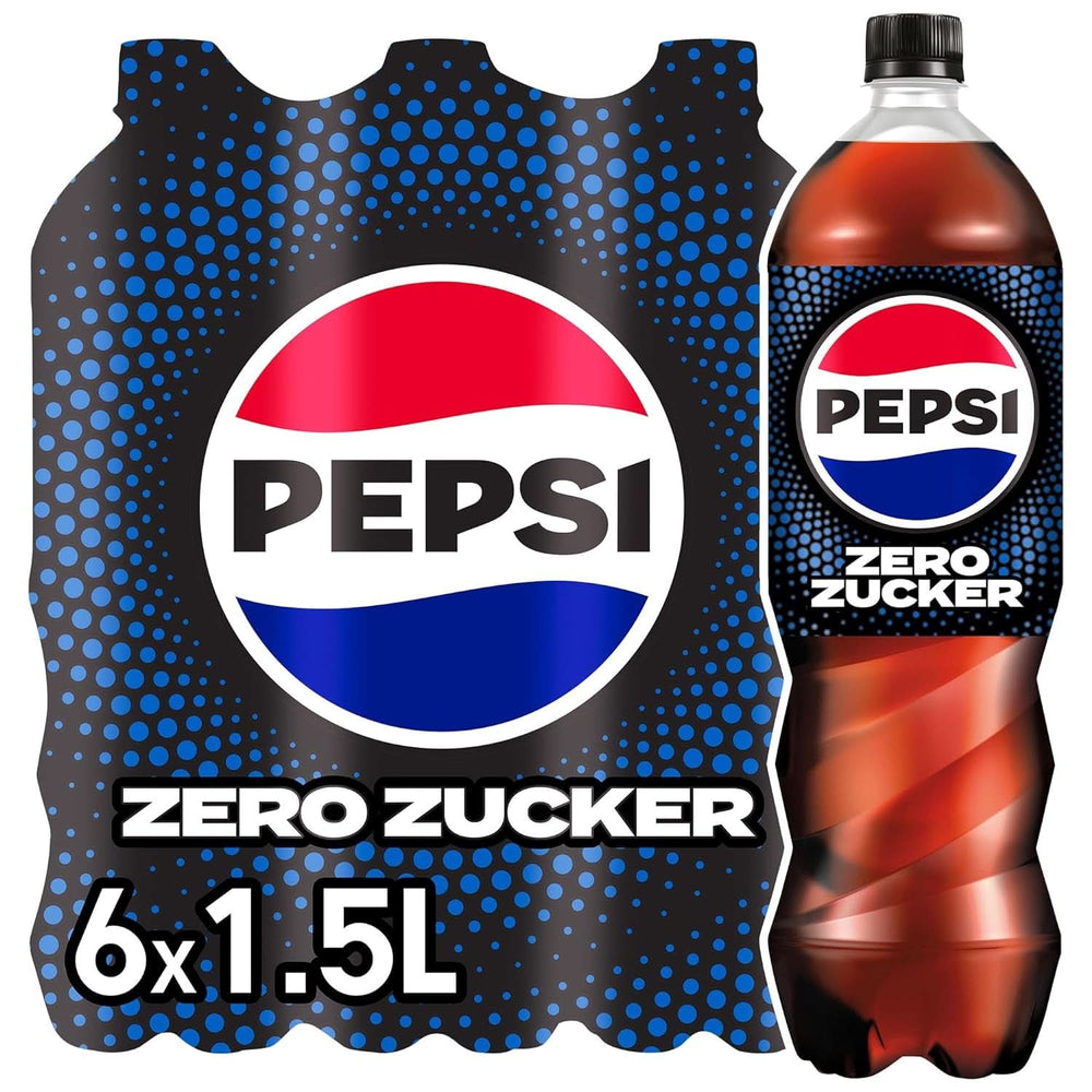 Pepsi Zero Sugar, Bevanda analcolica senza zucchero, Cola con caffeina, set 6 x 1,25 litri Bevande analcoliche Naty Shop Classic Version
