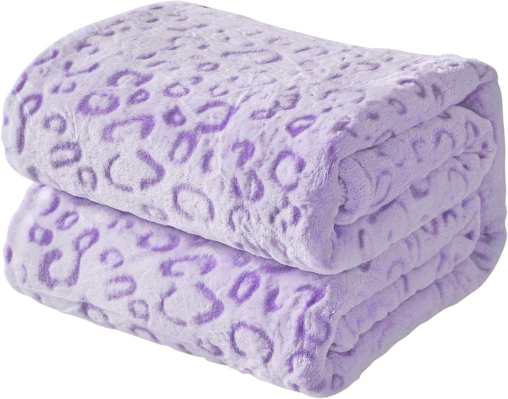 FY FIBER HOUSE plaid in pile di flanella, coperta in microfibra con stampa ghepardo 3D, 228 X 274 cm, viola Trapunte e trapunte Naty Shop Violet 90"X108"