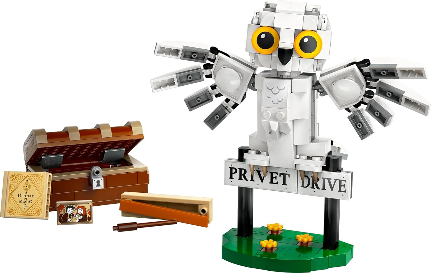 LEGO Harry Potter Hedwig im Ligusterweg 4 Set mit Spielzeug-Eule für Kinder, baubare Tier-Figur mit Hogwarts-Koffer, kleines Geschenk für Jungs, Mädchen und alle Fans ab 7 Jahren 76425