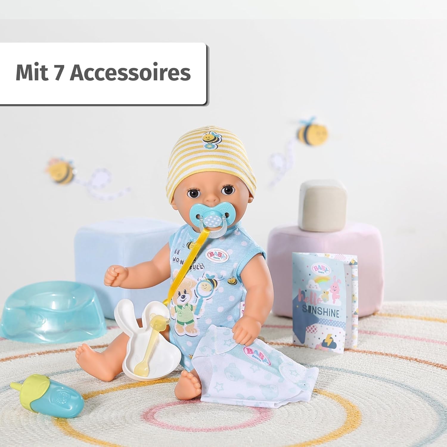 BABY Born Lukas (Little Baby Boy) 36Cm, păpușă cu 7 funcții pentru copii de la 1 an, funcționează fără baterie, păpușă mare de 36 cm Papusi Naty Shop