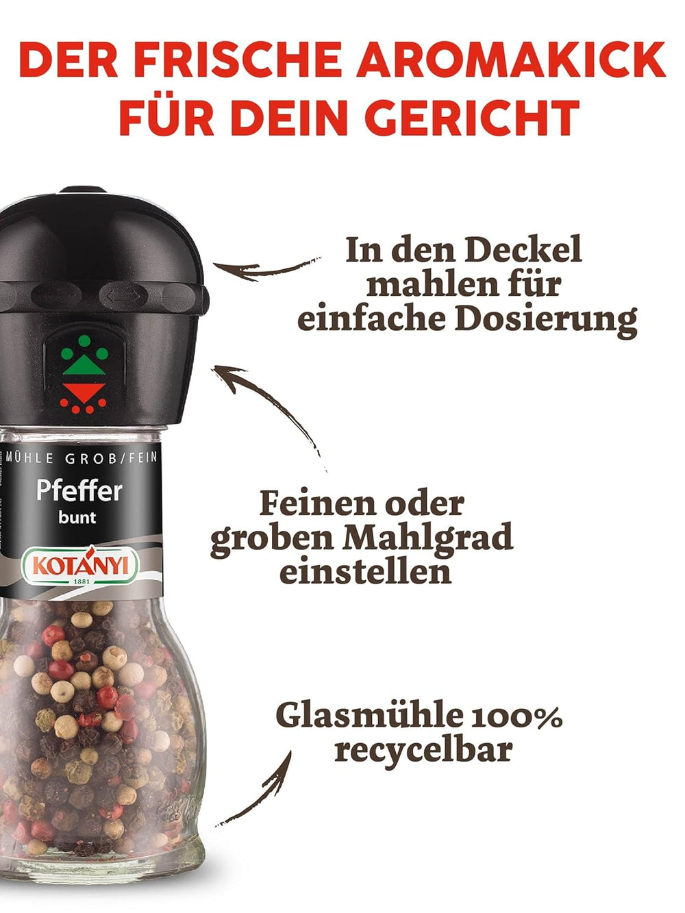 Kotanyi Pfeffer Mühle, panino (1 x 35 g)