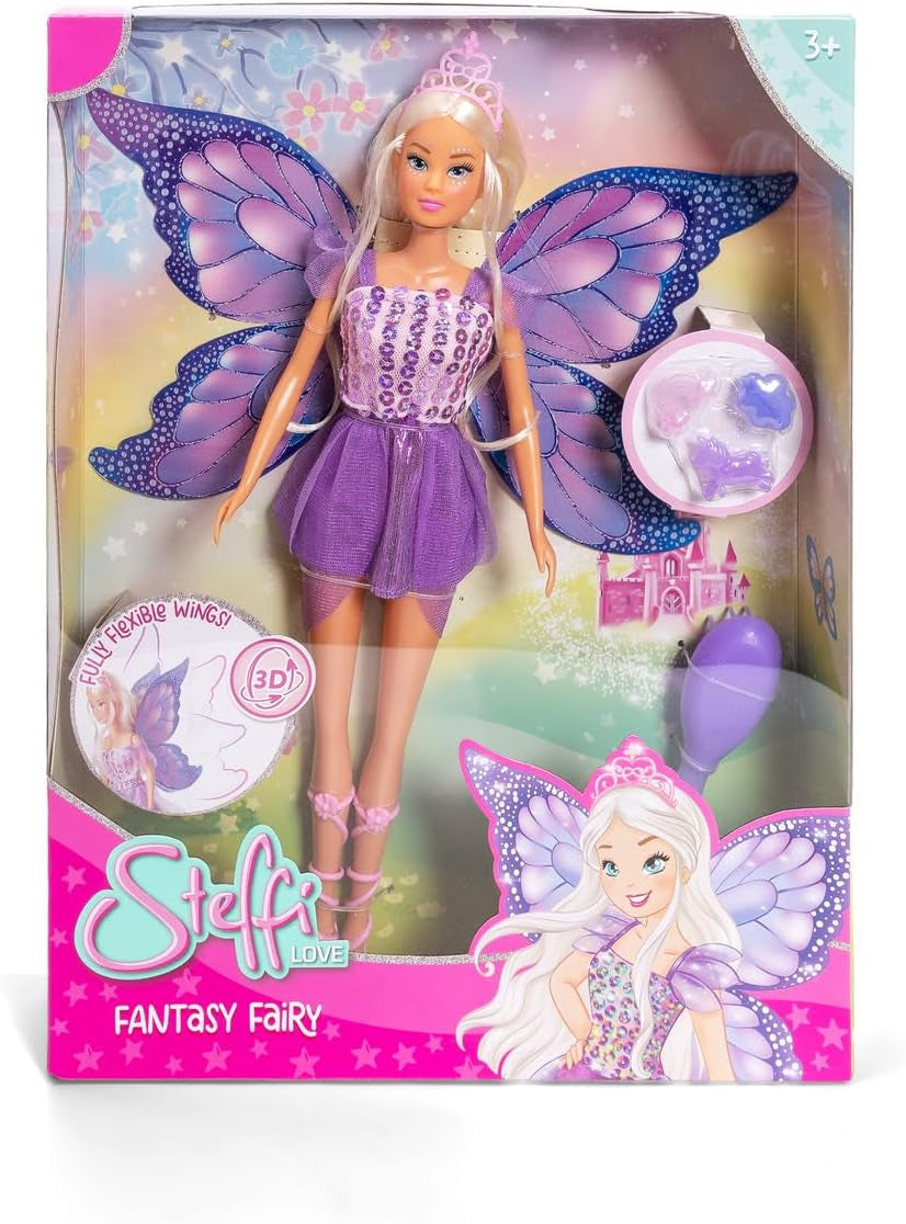 Simba Steffi Love Fantasy Fairy – Puppe (29 cm) als Zauberhafte Fee mit beweglichen Flügeln, Kamm & Haarclips, magisches Rollenspiel für Kinder ab 3 Jahren