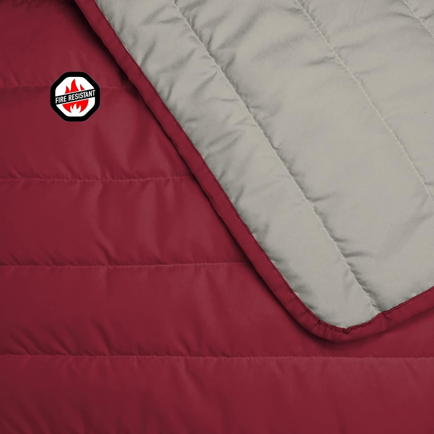 Pătură de vară din lenjerie de pat italiană, ignifugă, microfibră, bicoloră, bordeaux/gri deschis, 170 X 270 cm Plapumi si pilote Naty Shop