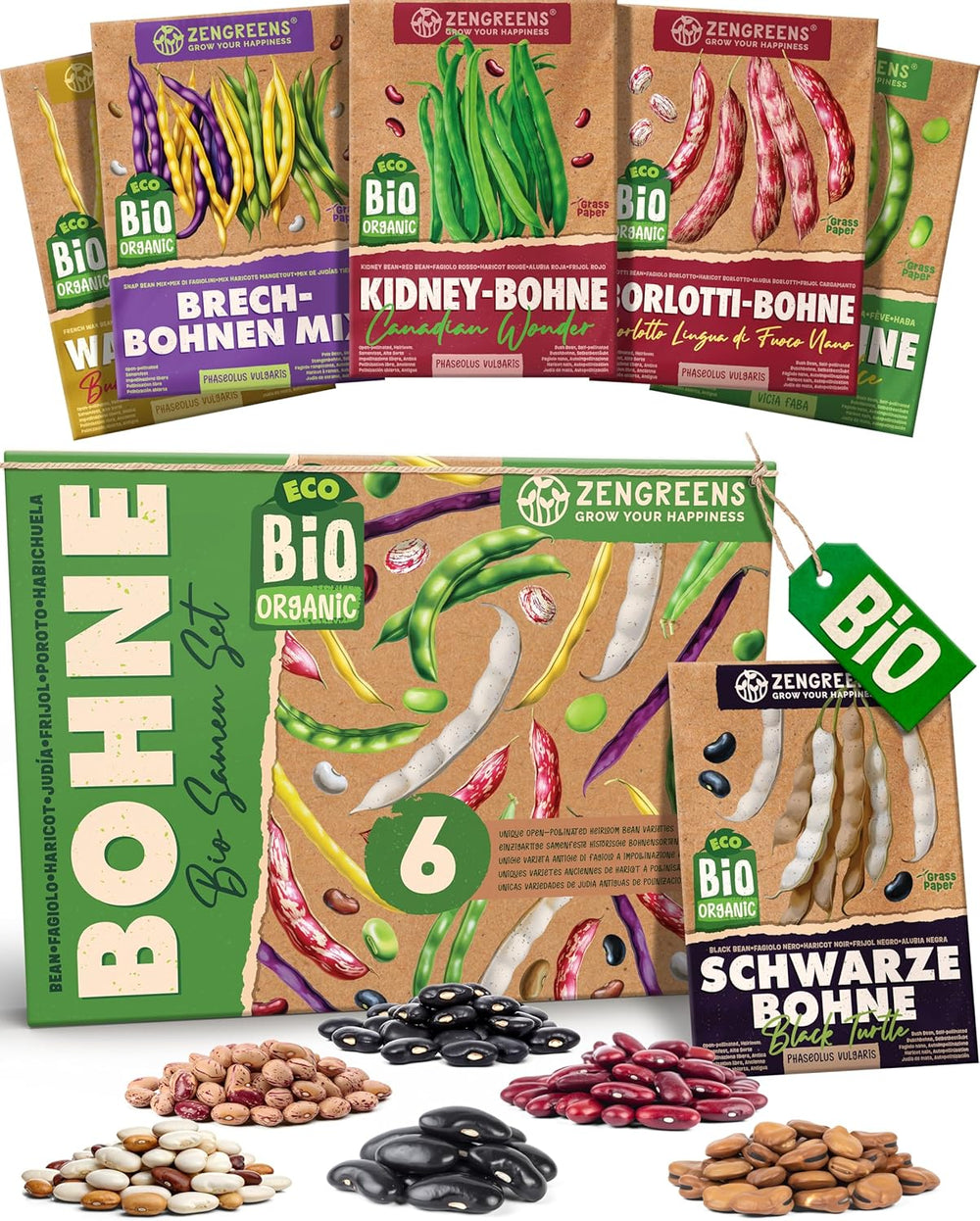 Semi di basilico biologico in set da 6 - 6 semi di basilico per una facile coltivazione in giardino, balcone o aiuola rialzata - Semi di piante - Piantine