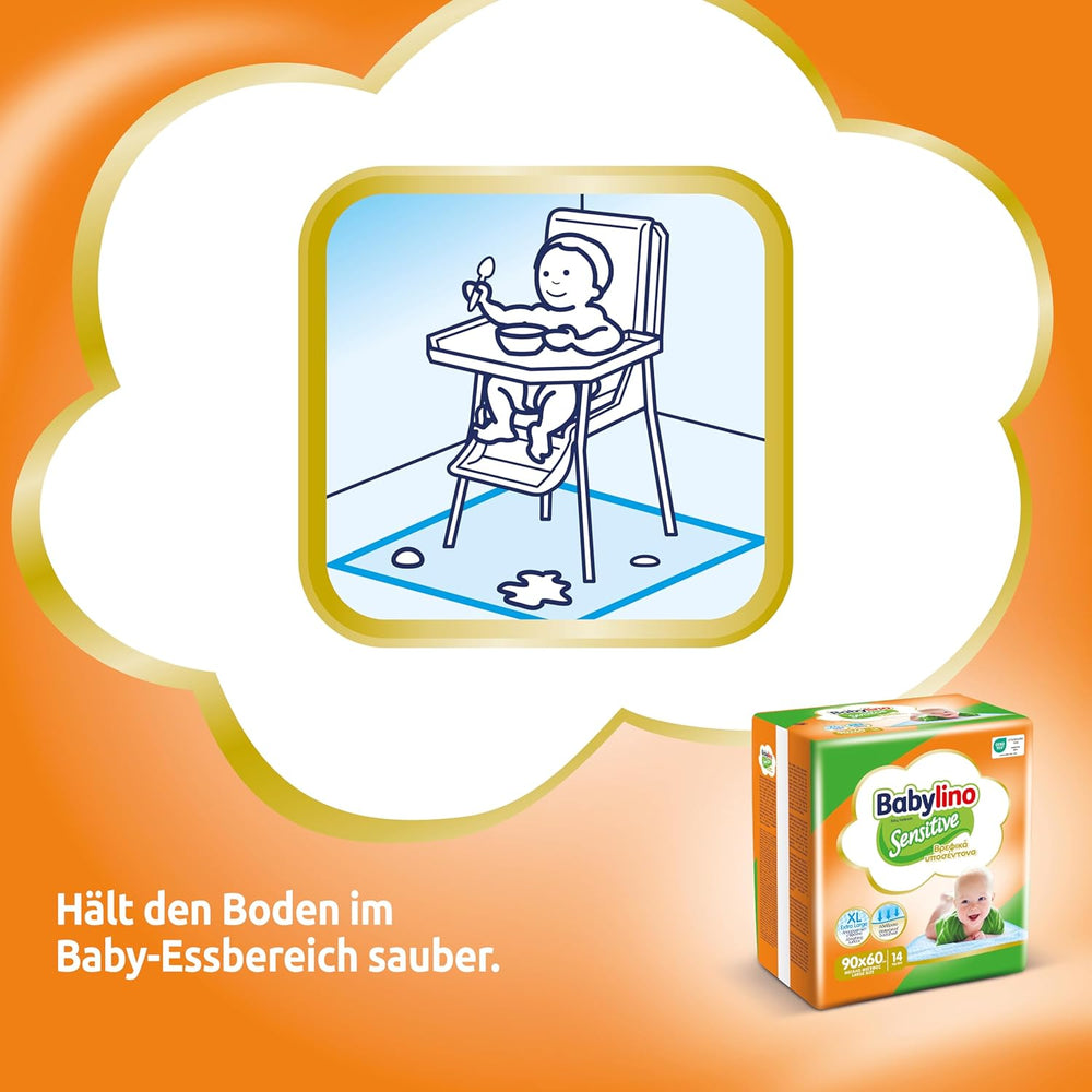 Salviette umidificate Sensitive, 90 x 60 cm, extra assorbenti, 14 pezzi