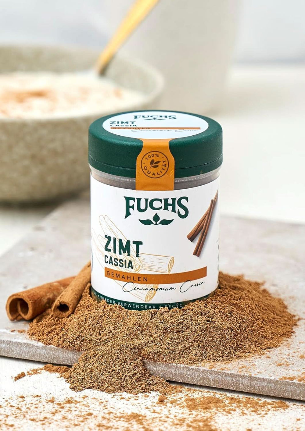 Fuchs Scorțișoară Cassia măcinată - Pentru aromatizarea produselor de patiserie, deserturilor sau ceaiurilor, 45 grame Condimente Naty Shop