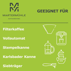 Martermühle Peru Bio Kaffeebohnen 1kg mittelkräftig I Arabica I Aromen: Milchschokolade, Florale Note, Nuss I Ganze Bio Kaffee-Bohnen schonend geröstet, säurearm