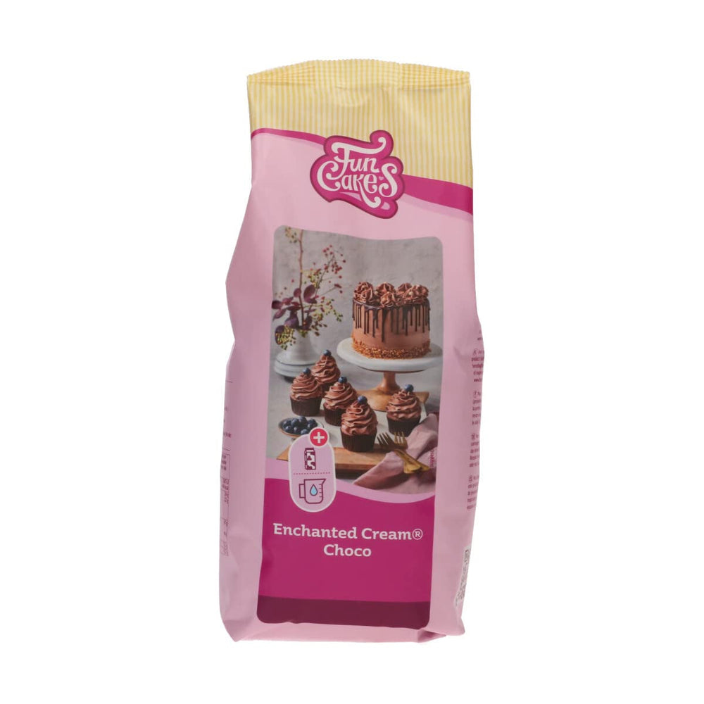 Funcakes Mix Für Enchanted Cream®: Einfach Zu Berübenende, Sehr Leichte Und Flauschige Schneeweiße Creme, Perfekt Zum Füllen Und Abdecken Von Kuchen Oder Als Belag Für Cupcakes, Halal., 900 G Mix per cuocere e cucinare Naty Shop 900 G Schokolade