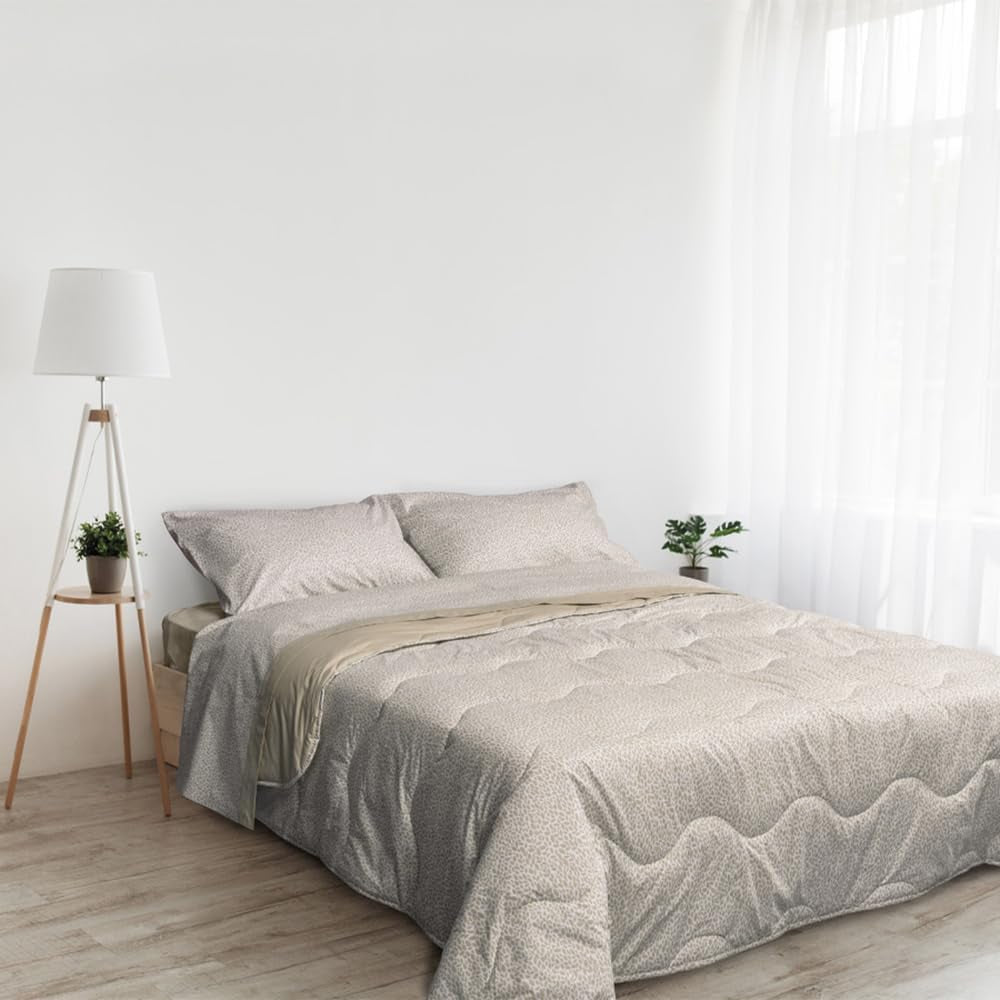 Foppapedretti Nacht&Natur cuvertură pentru pat dublu 2P; petale nisip, capac 100% bumbac, Made in Italy Plapumi si pilote Naty Shop