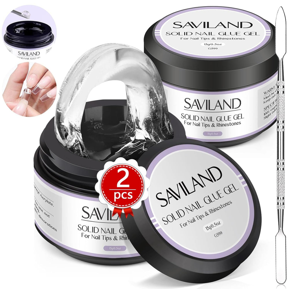 SAVILAND Fester Nagelkleber Gel: 30-Tage Lang Anhaltender Starker Nagelkleber Für Press on Nails Falsche Nagelspitzen 15Ml U V Nagelkleber 3D Gel-Nagelkunst-Kleber Für Verwendung Im Salon Zu Hause