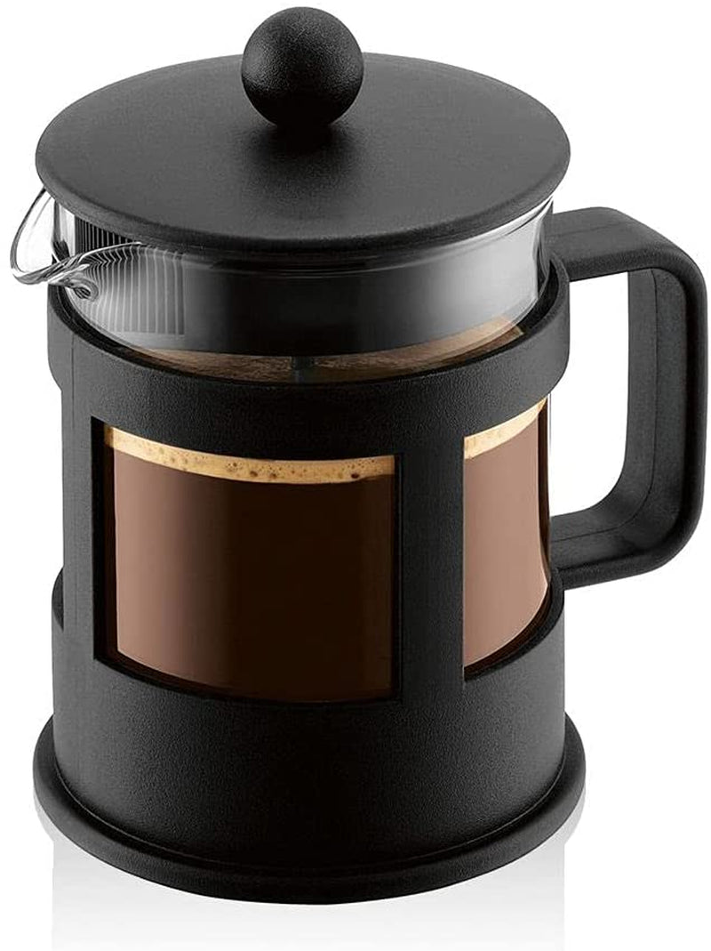 Cafetieră Bodum Kenya - 350ml / 3 căni - Presă franceză manuală din sticlă borosilicată și oțel inoxidabil - Se poate spăla în mașina de spălat vase - Fabricată în Portugalia