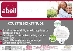 Trapunta Abeil Bio' Attitude, Leggera, Fodera in cotone organico, Imbottitura: Poliestere Cyclafill® 200 G/M², Lavabile in lavatrice, Certificato Oeko-Tex, 200 X 200 Cm Trapunte e trapunte Naty Shop