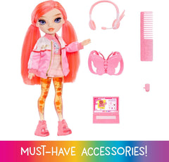 Rainbow High Sparkle & Shine Doll - Dawn - 28 cm Modepuppe mit Korallenrotem Haar und Magischen Zauberblasen in den Beinen, Farbe, zum Stylen und Spielen, Sammlerstück, Für Kinder von 4 bis 12 Jahren
