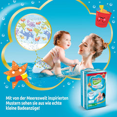 Pannolini Sensitive Swim Pants, per mare e piscina, taglia 5-6 (oltre 14 kg), 84 pezzi