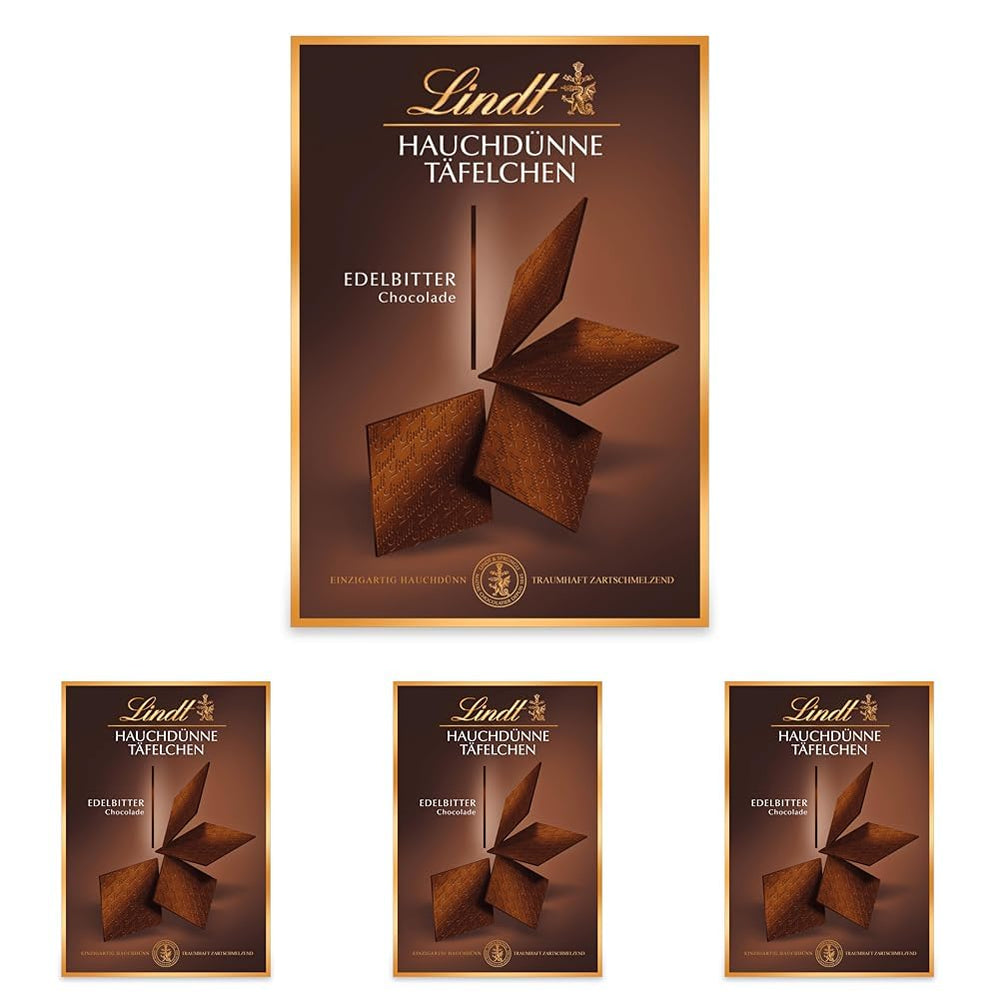 Barrette di cioccolato fondente ultrasottili Lindt Chocolate | 125 g| Tavolette ultrasottili di finissimo cioccolato fondente | Particolarmente sottile e fine | Regalo di cioccolato (1 confezione)